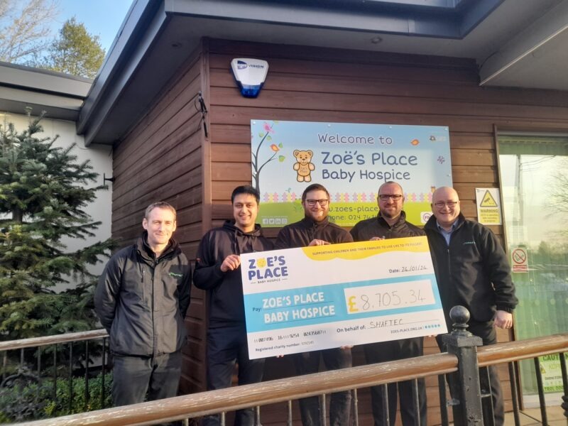 new to range Shaftec surpasses charity goals for Zoe’s Place Baby Hospice