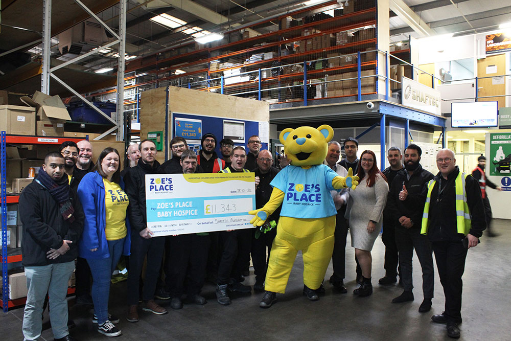 The Shaftec team presents their 2024 donation to Zoe’s Place